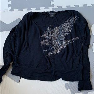 Long sleeve sparkle eagle shirt. Button down